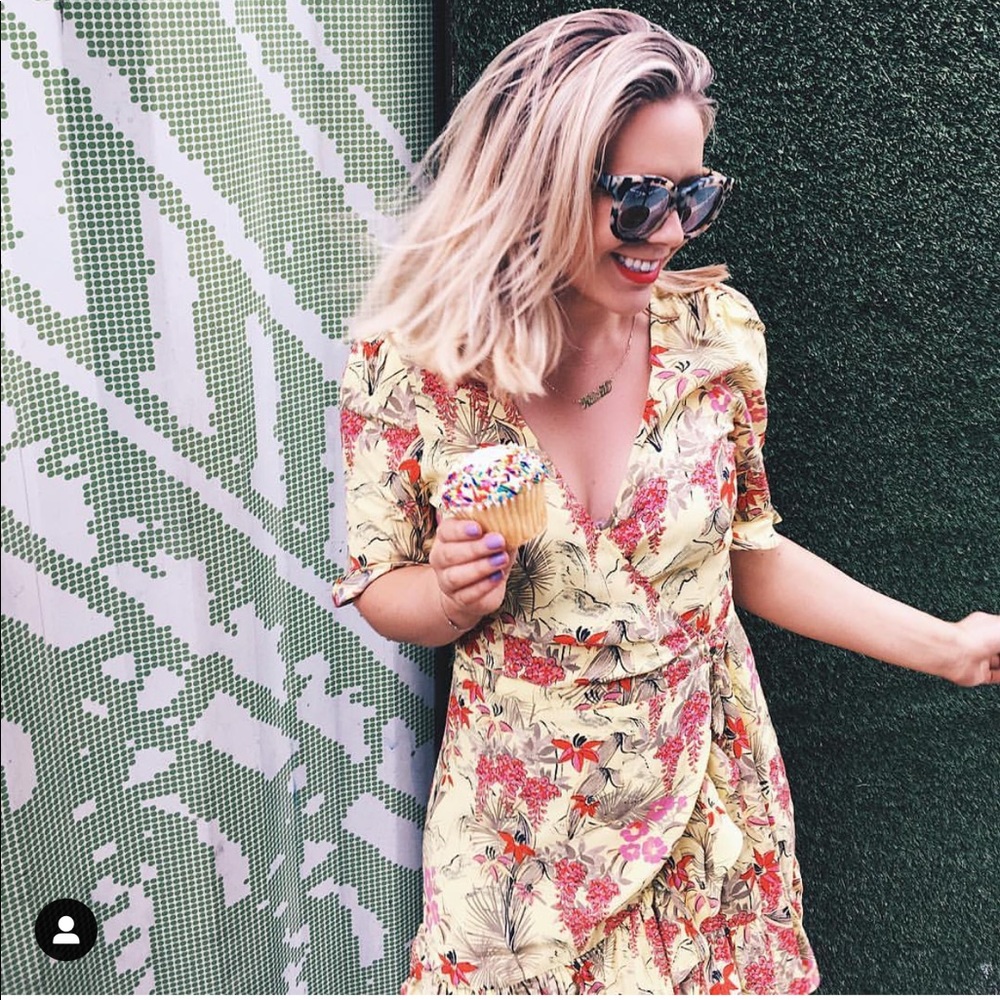 Zara summer Tropical floral wrap dress